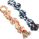 UPSKY Dog Rope Toys - Nearly Indestructible, Dental Cleaning, Tug Toy for Large Dogs, Aggressive Chewers (2 Packs) (Multi-colored)