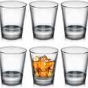 OBTANIM 6 Pack Shot Glasses, 1.5 oz Clear Shot Glass Cups Set with Heavy Base for Bar Restaurants Home