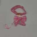 Tunkoo Dog Collar Super Cute Pink Plaid with Bow Tie - Durable Adjustable and Stylish Cotton Pet Collar for Girls Small Medium Large, M