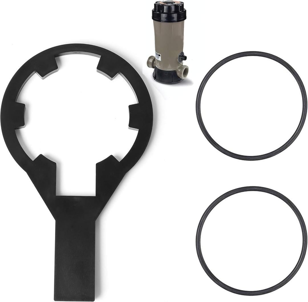 AR-PRO Chlorinator Wrench Opener with CLX200K O-Rings - 1 Piece Chlorinator Lid Wrench and 2 Pieces O-Rings for Hayward CL200, CL220, and CL2002S - Made of 50% More Durable Plastic
