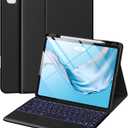Harvopu for iPad Air 13 inch & Pro 12.9 Case with Keyboard - Multi-Touch Trackpad, 7 Colors Backlit, Detachable Folio Keyboard Cover for iPad Pro 12.9 (6th, 5th, 4th, 3rd gen), Air 13 M4/M3/M2 (Black)