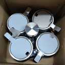 Mezchi Revolving Condiment Pots Spice Rack Organizer with 4 Pack Seasoning Jars and Spoons, Rotating Spice Rack for Kitchen, 360 Rotating Seasoning Holder for Pepper, Salt, Sugar, Herbs, Condiment