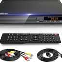 DVD Player, HDMI AV Output, All Region Free CD DVD Players for TV, DVD Players with NTSC/PAL System, Supports Mic's & USB Input, Package Includes HDMI/RCA Cables and Remote Control