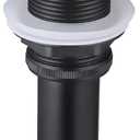 KES Bathroom Sink Drain Without Overflow Vessel Sink Lavatory Vanity Pop Up Drain Stopper Matte Black, All Metal Rustproof Brass and 304 Stainless Steel, S2008D-BK