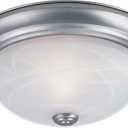 DESIGNERS FOUNTAIN Reedley 2-Lights Flush Mount Ceiling Light, 11 Inch Lighting Fixture for Kitchen, Bedroom, Bathroom, and Hallway, White Alabaster Glass, Pewter, 1257S-PW-AL