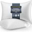 COZSINOOR Goose Feather Pillows King Size - Set of 2, Hotel Down Bed Pillow for Sleeping, Soft 600 TC Cotton Cover, Fluffy Support Surround Fill Down Alternative for Back, Stomach, Side Sleepers