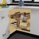 Blind Corner Cabinet Pull Out 2 Tier, Left & Right Blind Corner Cabinet Organizer for 18" W, Cabinet Pull Out 4 Shelves, Chrome, Slide Out Drawers for Kitchen or Bathroom Cabinets