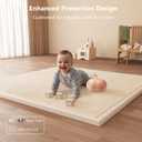 Floisdace Baby Play Mat for Floor, 1.3'' Thick Memory Foam Tummy Time Mat - Super Soft Coral Velvet Nursery Rug with Non-Slip Backing, Crawling Rug for Toddlers/Infants, Yoga & Tatami Use, 50''x 50''