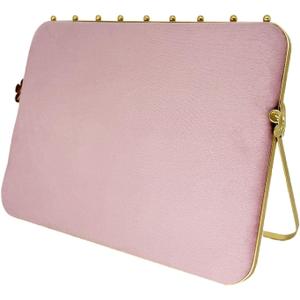TANG SONG 10.24 Dual-Tone Metal Necklace Display Stand with Velvet Base Jewelry Holder for Retail & Home (Pink/White)