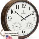 Outdoor Clocks for Patio Large Waterproof with Thermometer - 24 inch Indoor Outdoor Wall Clock with Temperature and Humidity Combo - Weatherproof, Accurate & Easy to Read for Pool, Garden & Home Decor
