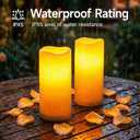 Homemory 4"x10" Solar Candles Outdoor Waterproof Dusk to Dawn, Sensor Large Outdoor Candles for Patio, Flickering Flameless Candles Battery Operated for Lanterns, Outside