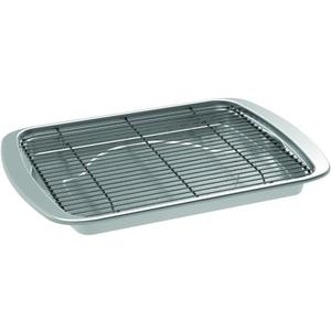 Nordic Ware Oven Crisp Baking Tray 2pc Set Includes Pan and Rack; Natural Aluminum For Air Frying, Crisping, Broiling, Baking (17.10 x 12.40 x 1.40 inches)