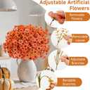 Alupssuc 24 Bundles Artificial Fall Mums Flowers for Outdoors Decoration, UV Resistant Silk Violet and Faux Eucalyptus Autumn Fake Plants for Outside Indoor Yard Home Patio Porch Decor, Fall Red