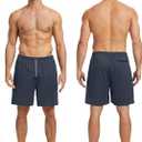 HOPLYNN 5 Pack Mens 2 in 1 Running Shorts with Liner, Quick Dry Workout Training Gym Athletic Sport Shorts with Pockets (Black, L)