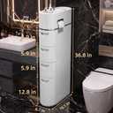 BGYMF 4-Tier Narrow Slim Bathroom Storage Cabinet with Wheels,White