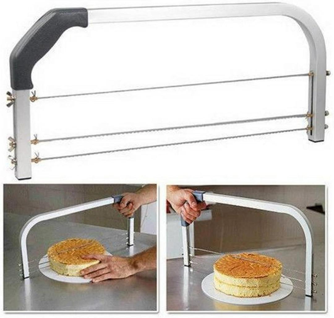 Cake Leveler,3 Blades Adjustable Cake Slicer Stainless Steel, 20.9"