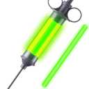 Light Up Injector Prop with 2 Glow Sticks Spooky Halloween Costume Accessory for Mad Scientist, Plague Doctor & Haunted House Decor
