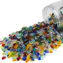TWINKLING High Luster Crushed Glass, Broken Glass Chips for Fire Pit DIY Resin Art Epoxy Crafts, Nail Art, Geode Painting, 6-9mm(370g/13oz.) (Mixed Color)