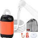 Portable Shower for Camping, 7800mAh Rechargeable Camping Shower with 3 Spray Modes, IPX7 Waterproof Portable Shower Pump for Outdoor, Hiking, Travel, Car, Pet-Long-Lasting Battery & Powerful Suction (Orange)