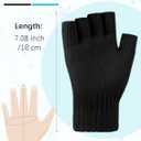 Glooarm 2 Pairs Fingerless Gloves for Women Men Winter Thick Caremere Warm Knit Stretchy Unisex Adults (M)