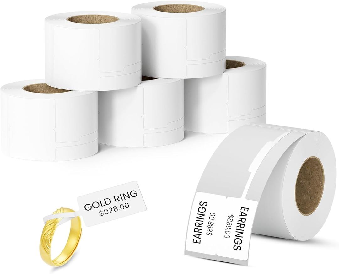 CLABEL 1.18"x2.76" Direct Thermal Labels, White Thermal Printer Labels for Barcode, Self-Adhesive Address Shipping Thermal Label Stickers-6 Roll,600 Labels