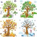 Teling 239 Pcs Season Tree Classroom Bulletin Board Decor Spring Summer Autumn Winter Cutouts Border Set Four Seasons Bulletin Board Decorations with 200 Dots for Elementary School Home Chalkboard