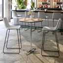 Flash Furniture Lars 30" Round Cocktail Table with 30" and 42" Columns, Adjustable Standard or Bar Height Round Table for Events or Home Use, Natural
