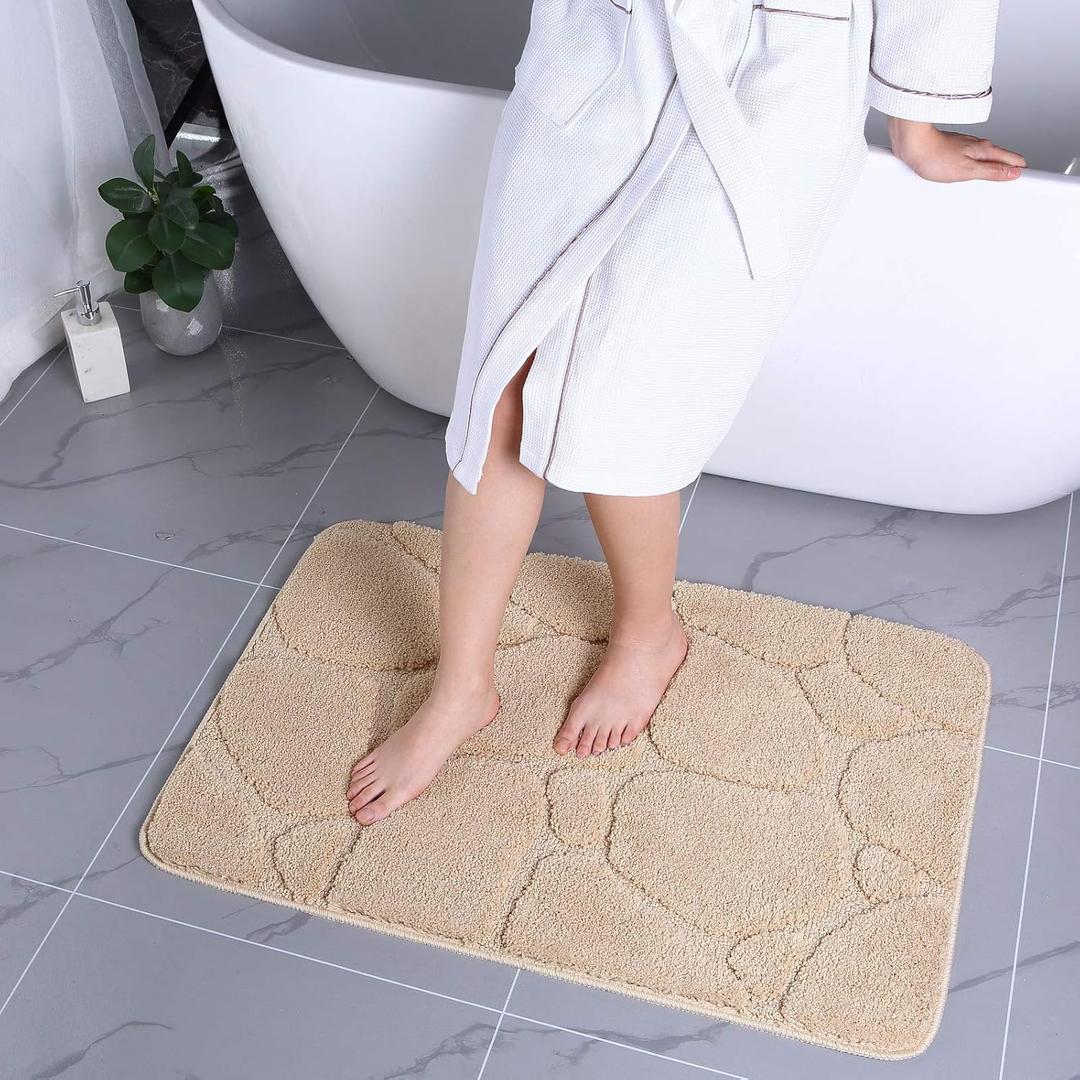 M22 Super Soft Water Absorbnet Microfiber Bathroom Rug, Shower Bath Mats for Bathroom Non-Slip Machine Washable for Doorway/Kitchen/Bathroom/Laundry Room/Bedroomb 3x3