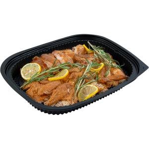 Restaurantware-Chef 101 59 Ounce Food Containers, 100 Microwavable To Go Box - Durable, Stackable, Black, Plastic Rectangular Containers, Pack Hot And Cold Food, For Takeaway, Disposable