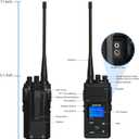 SAMCOM Long Range Radio Walkie Talkies for Adults, FPCN30A Two Way Radio Rechargeable, 5 Watt High Power 2-Way Radio, Handheld UHF Radios with Earpiece (Black 2 Pcs)
