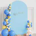 Wokceer 7.2FT Wedding Arch Cover Spandex Fitted Wedding Arch Stand Covers Round Top Chiara Arch Backdrop Cover for Birthday Party Ceremony Banquet Decoration Dusty Blue