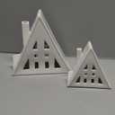 2 Set Ceramic White Christmas Village Houses Set 8 Inch and 5 Inch Christmas Village Houses with LED Light Desktop Ornaments Xmas Holiday Farmhouse Rustic Decor for Home Table Room