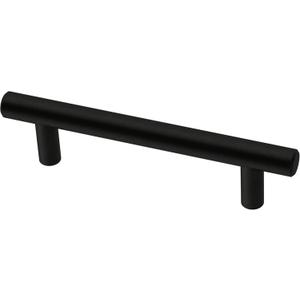 Franklin Brass (10-Pack) Matte Black Cabinet Handles, 3-3/4 Inch Hole Center, Modern Pulls for Drawers, Kitchen Cabinet Door, Dressers | Solid Bar