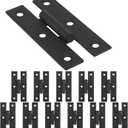12 Pack 3 Inch Black Powder Coated Wrought Iron H Hinge for Cabinet Doors Kitchen Cabinet Hinge with Hardware