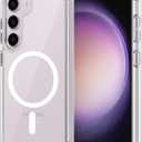 for Samsung Galaxy S23 Case Magnetic, [Compatible with Magsafe] 6.1 Inches Heavy Duty Protection Wireless Charging Lightweight Shockproof Anti-Slip Transparent Protective Phone Cover, Clear