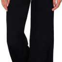 AMiERY Women's Comfy Casual Pajama Pants Floral Print Drawstring Palazzo Lounge Pants Wide Leg (Medium, Black 0)