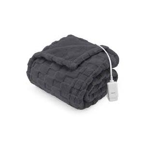 Sunbeam Faux Fur Heated Throw Blanket - Shadow, 50 x 60 in