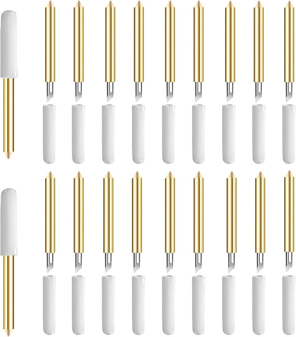 20 Pcs Premium Fine Point Blade Compatible with Cricut Maker 3/4/Maker/Explore 3/4/Explore Air 2/Air/One/Venture,Blade for Slicing Cuts Glitter Vinyl,Cardstock,Faux,Adhesive Foil,Vellum and Etc (A-20 Pcs Fine Point Blade)