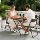 Folding Table, 27" Small Foldable Table No Assembly, Square Folding Card Table with Heavy-Duty Steel Frame, Portable Indoor Outdoor Tables for Camping, Patio, Picnic, RV, Dorm, Small Spaces, 2.25 FT
