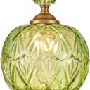 Antique Green Pendant Light Fixtures Delicate Decorative Pattern 6.3 inches Glass Ceiling Pendant Lighting for Kitchen Island Dining Room with Original Vintage Design