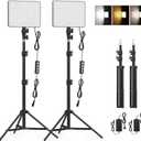 30W Upgraded Photography Lighting Kit, Anautin 2-Pack LED Video Lighting for Video Recording, 3700Lux Studio Lights with Tripod Stand for Photography, Streaming, Gaming, Podcast, Filming, Vlogging