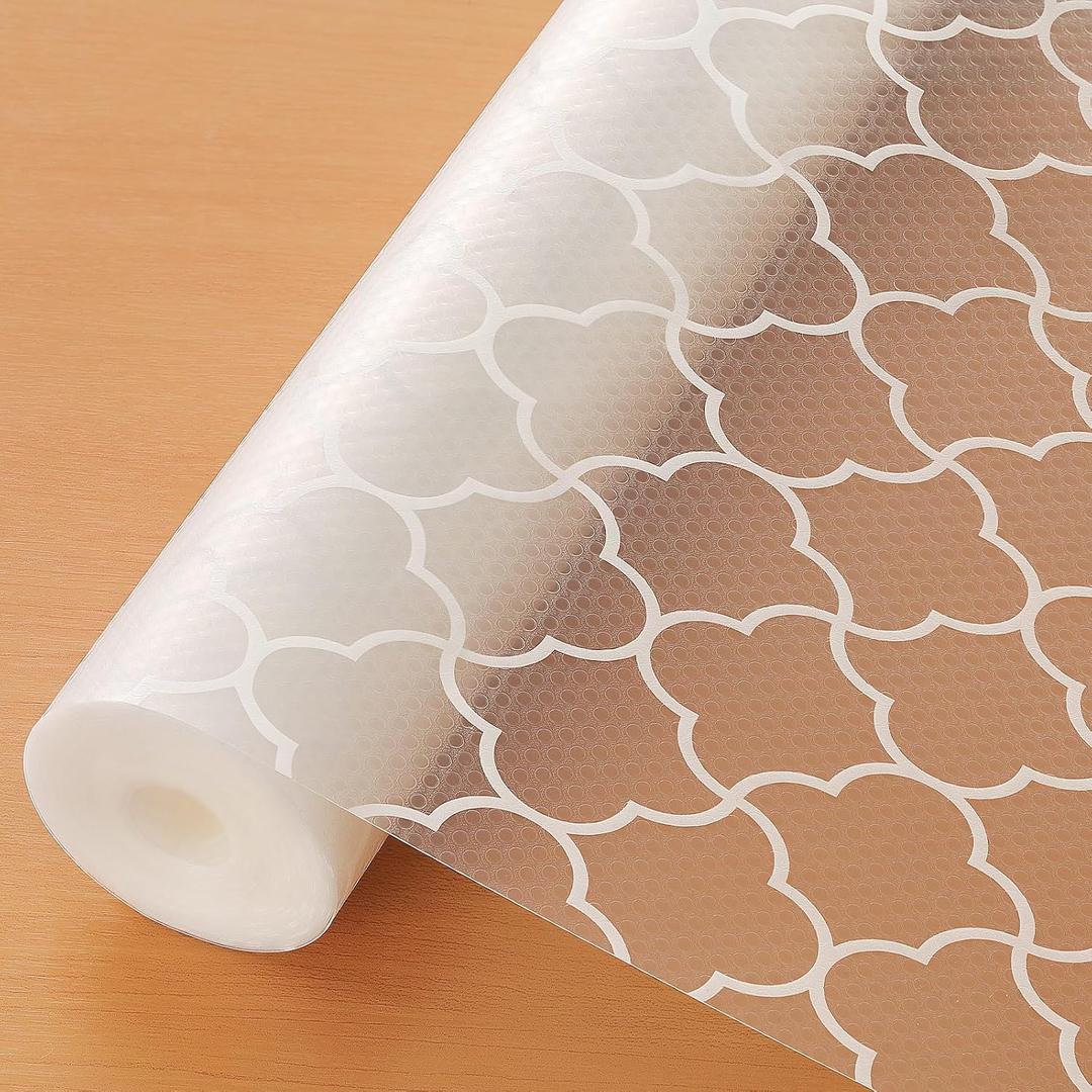 Cooyes Shelf Liner Premium Non-Adhesive Cabinet & Drawer Liner for Kitchen Waterproof Shelf Paper with Modern Pattern Durable EVA Cabinet Mat Easy to Cut 24" W x 240" L