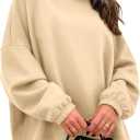 KIRUNDO Hoodies For Women 2026 Fall Fashion Hooded Oversized Sweatshirt Long Sleeve Fleece Pullover Trendy Winter Clothes (Large, Apricot)