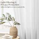 CUTEWIND Linen Kitchen Window Curtains Over Sink Rod Pocket 50 x 24 2 Sets Rustic Country Semi Sheer Light Filtering Curtains for Wide Bathroom Window Basement RV Ivory White