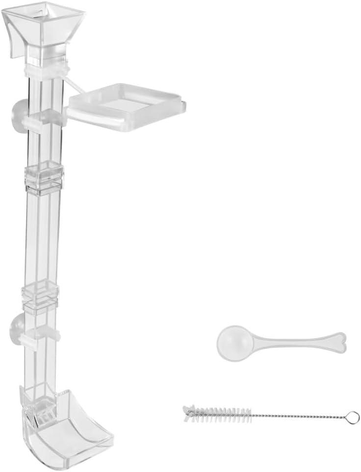Shrimp Feeding Dish Set,Assembled Fish Shrimp Feeder Tube with Feeding Ring,Cleaning Brush for Fish Tank Fish Shrimp Crab
