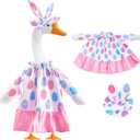 Easter Bunny Themed Cute Pattern Goose Outfit 23in High for Cement Plastic Outdoor Statue Garden Goose Costume