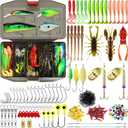 TRUSCEND Widely Used Fishing Lures & Tackle Kit Worth Ever Penny, Selected Fishing Kit for Starter Freshwater Saltwater, Economic/Giftable/Premium Fishing Gear Set, for Family