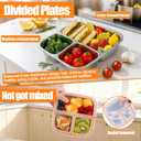 Palksky Stainless Steel Toddler Plates with Lids - 3-Pack Divided Baby Plates for Portion Control, Microwave & Dishwasher Safe Easy-Clean Lunch Trays