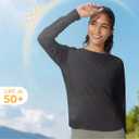 Women's Sun Shirts UPF 50+ Long Sleeve Uv Protection Shirts Lightweight Quick Dry SPF Clothing Outdoor Hiking Tops (Black, M)