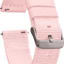 GadgetWraps 19mm Nylon Watch Band Strap with Quick Release Pins Compatible with Letscom, Letsfit, Tissot - 19mm Nylon Watch Band (Pastel Rose, 19mm) (19mm Width)